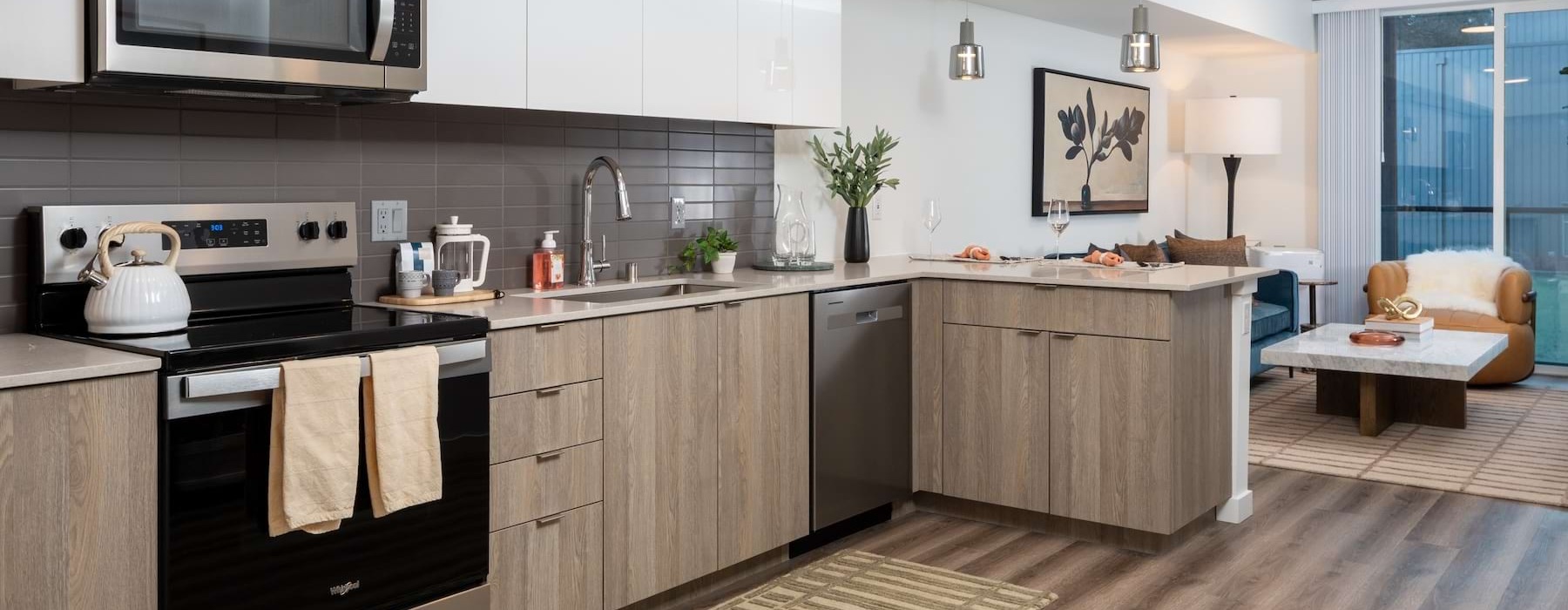 kitchen with ample counter-space and modern appliances